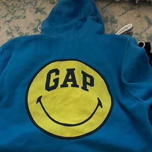 GAP Bright Blue Hoodie with Yellow Emblem